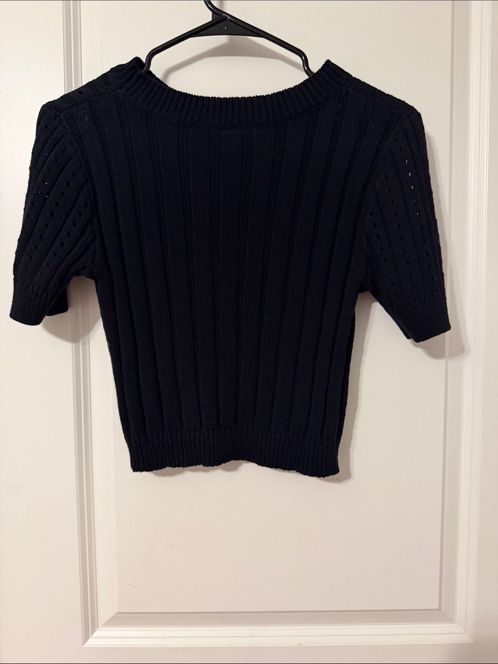 VICI Black Ribbed Knit Top